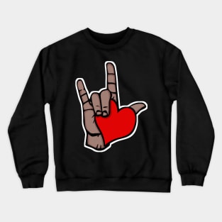 I Love You in American Sign Language #2 / Heart Design Crewneck Sweatshirt